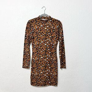 Forever 21 long sleeve cheetah dress size medium